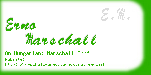 erno marschall business card